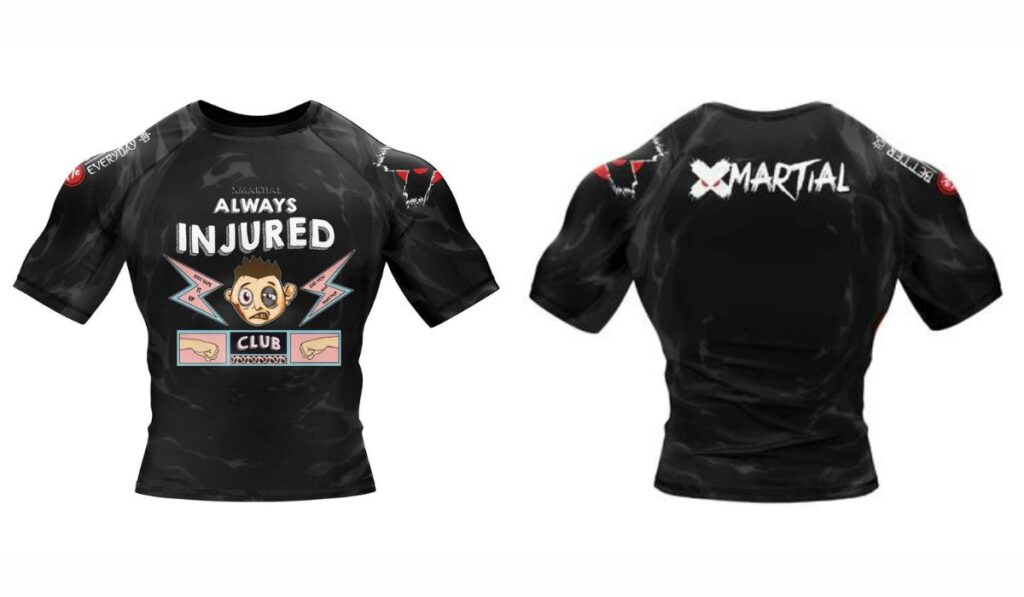 xmartial rash guards Xmartial ALWAYS INJURED BJJ RASH GUARD